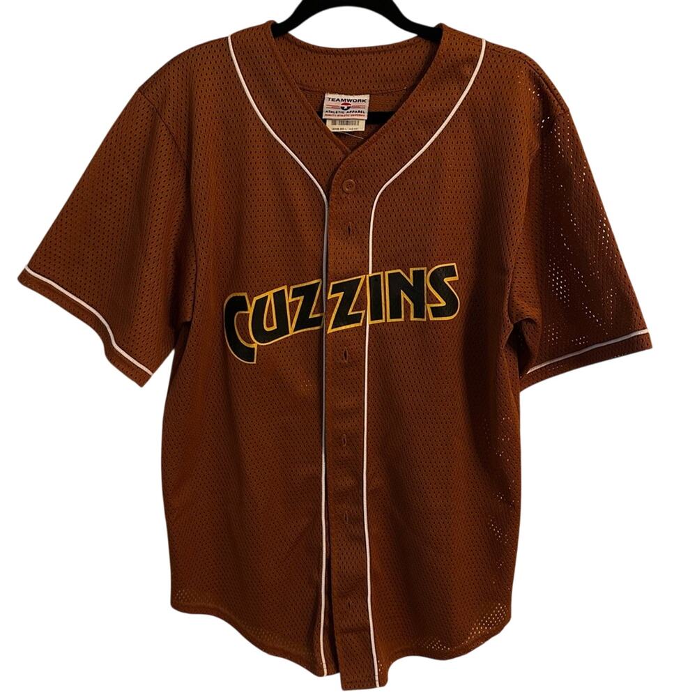 Vintage CUZZINS O’GRADY Men’s Baseball Brown Mesh Jersey - Size L